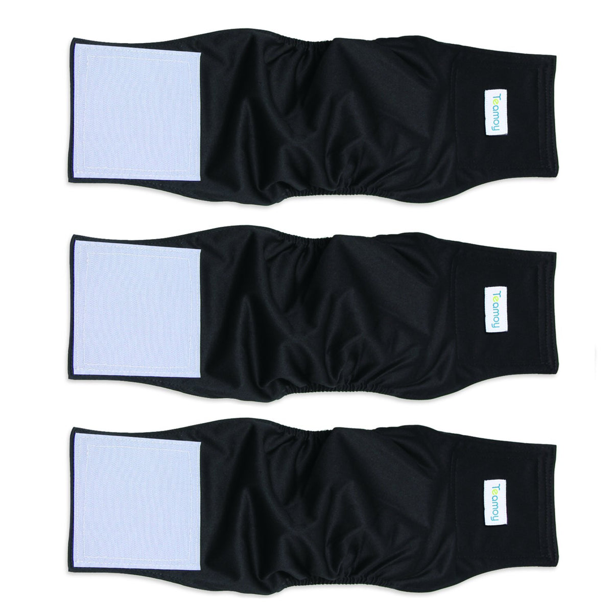 Teamoy panal para perro macho, vista frontal, ajuste cómodo y seguro.