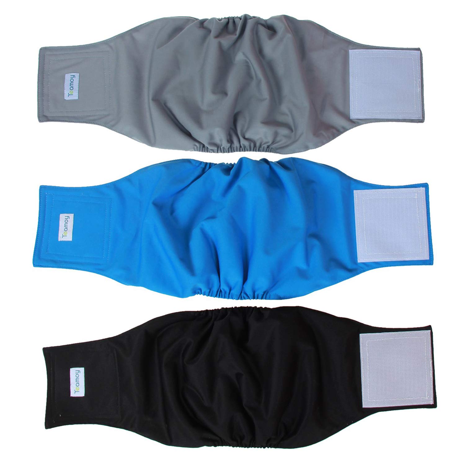 Teamoy pañales para perro macho negro, absorbentes para marcaje diario.