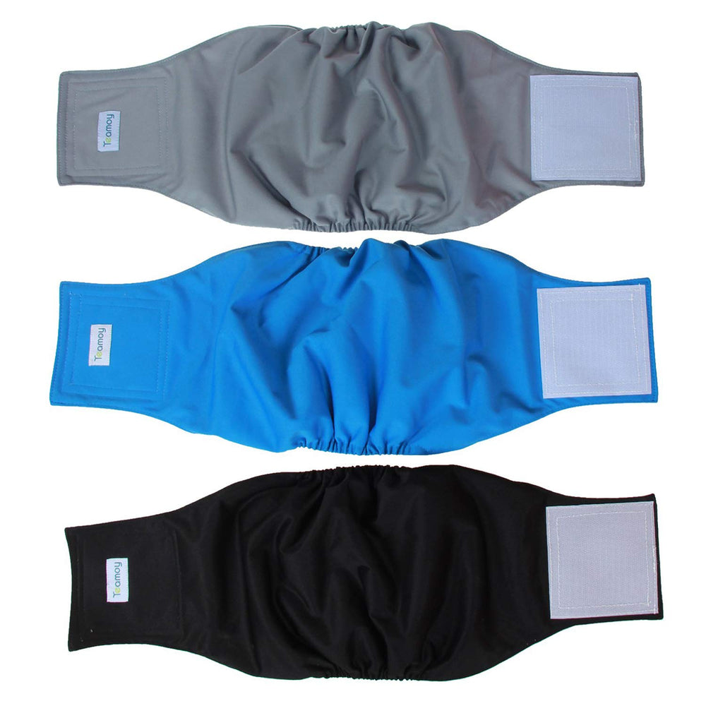 Teamoy pañales para perro macho negro, absorbentes para marcaje diario.