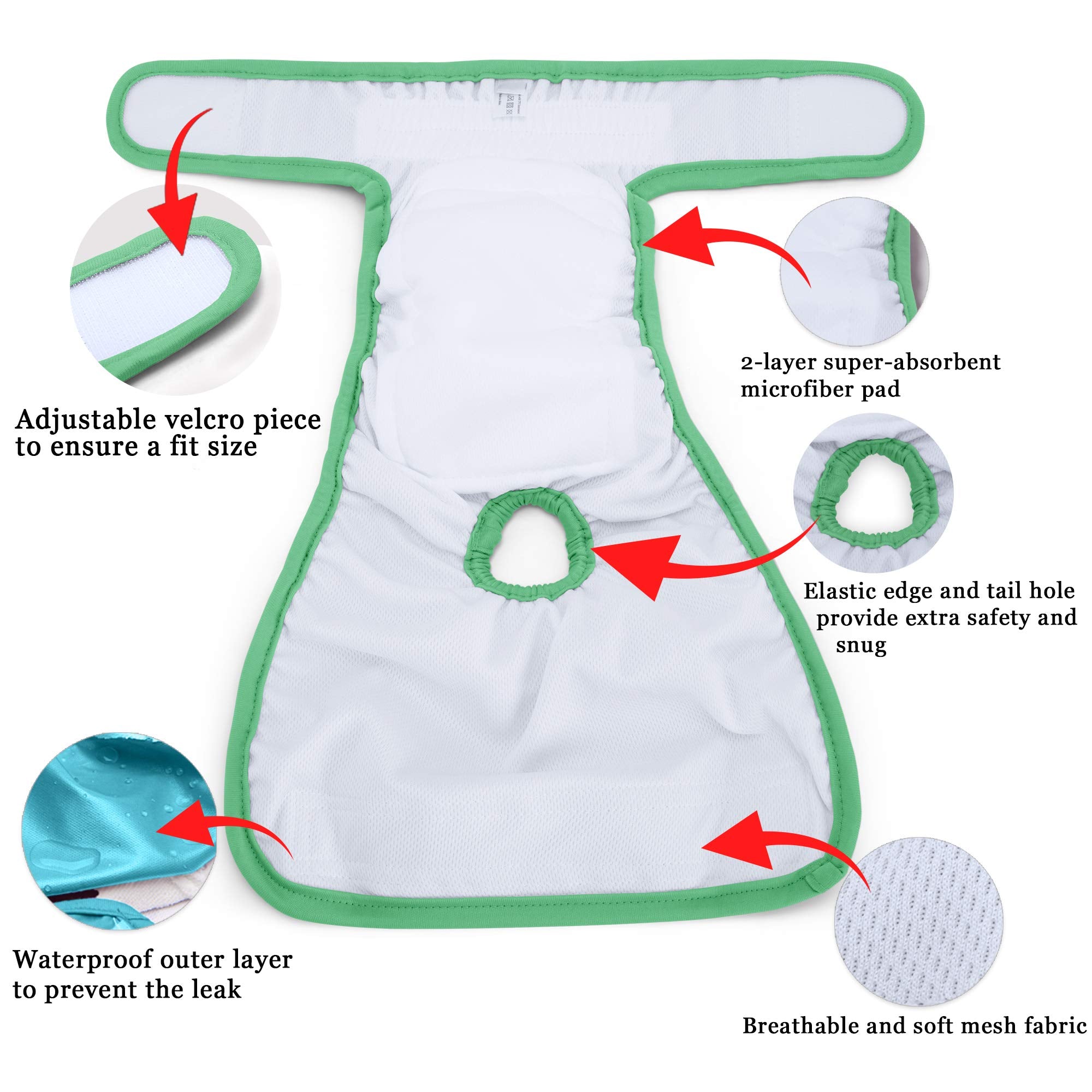 Teamoy pañales para perras con ajuste de cintura para un ajuste cómodo.