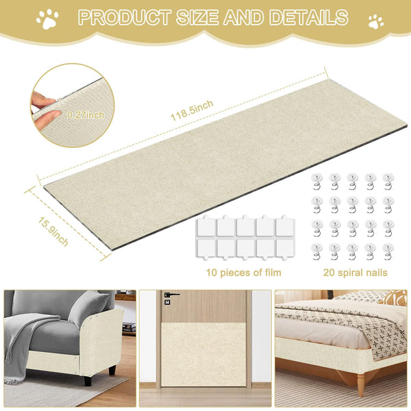 TEBANTY alfombra rasca-gatos grande para sofá, ideal para varias mascotas.