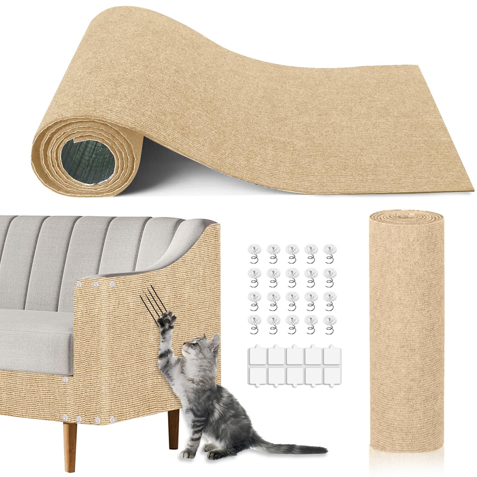 TEBANTY alfombra rasguño gato protege muebles y ofrece zona de afilar garras.