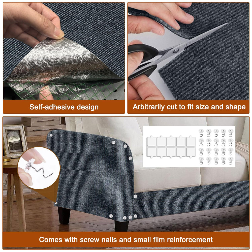TEBANTY Alfombrilla rasguño para gatos recortable y fácil de adaptar