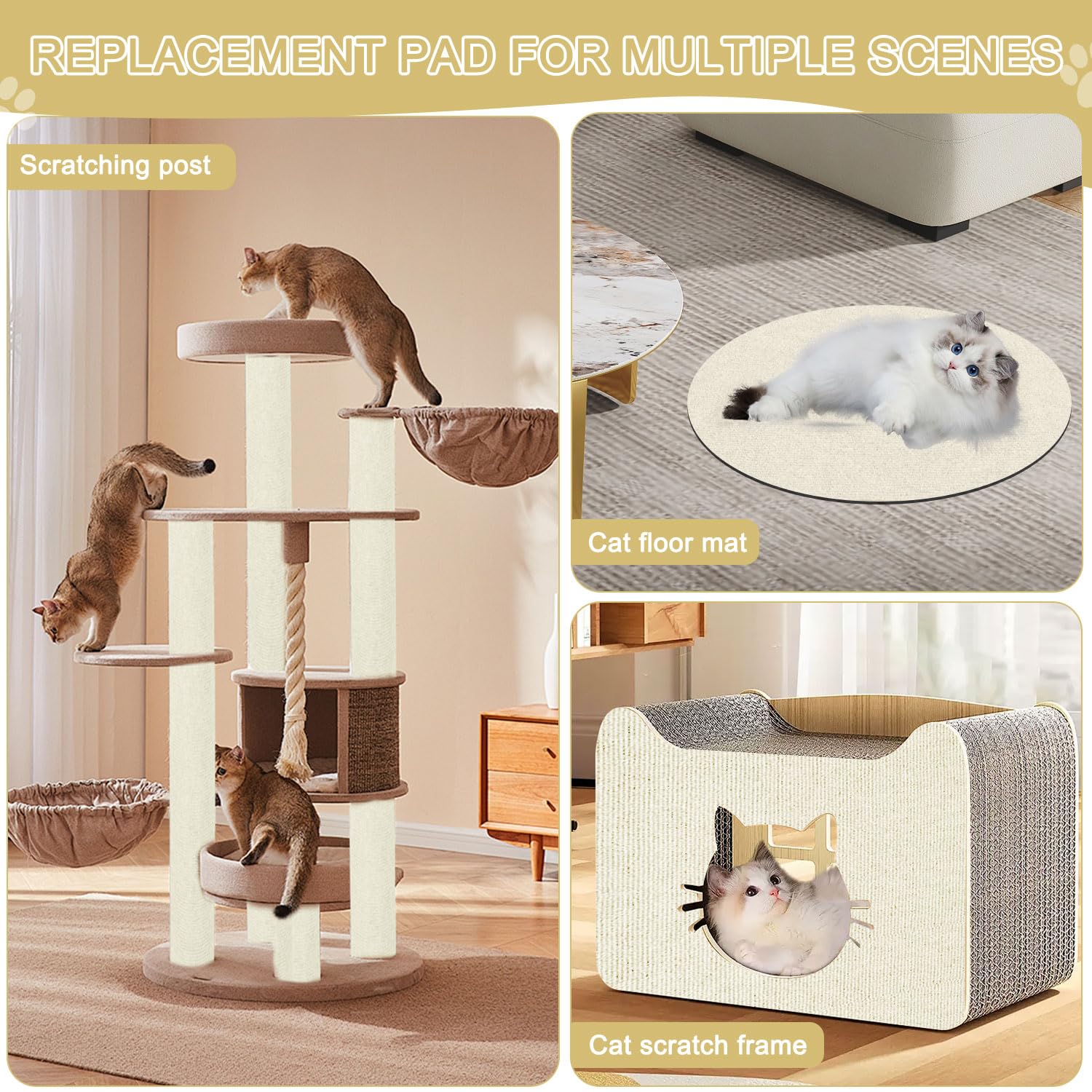 TEBANTY uso múltiple: cama para gatos o repuesto para torre de trepar.