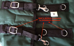 Tech Equestrian cobertor lluvia 1200denier cierre frontal ajustable: ajuste seguro.