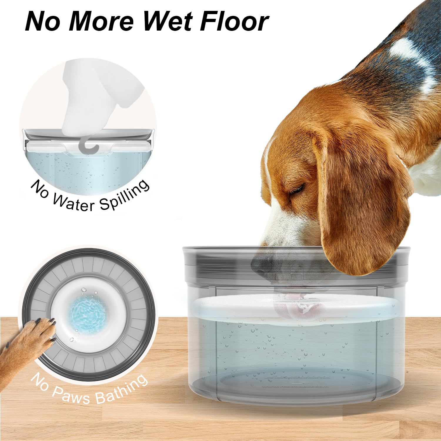 Techphardo bol-agua-perro-facil-limpieza: diseño desmontable y apto para lavavajillas.