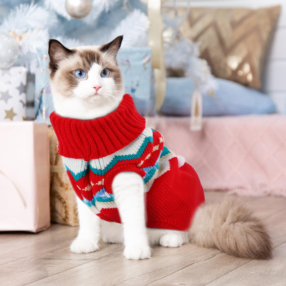 Tecotely estampado árbol de Navidad en suéter, ideal para looks festivos.