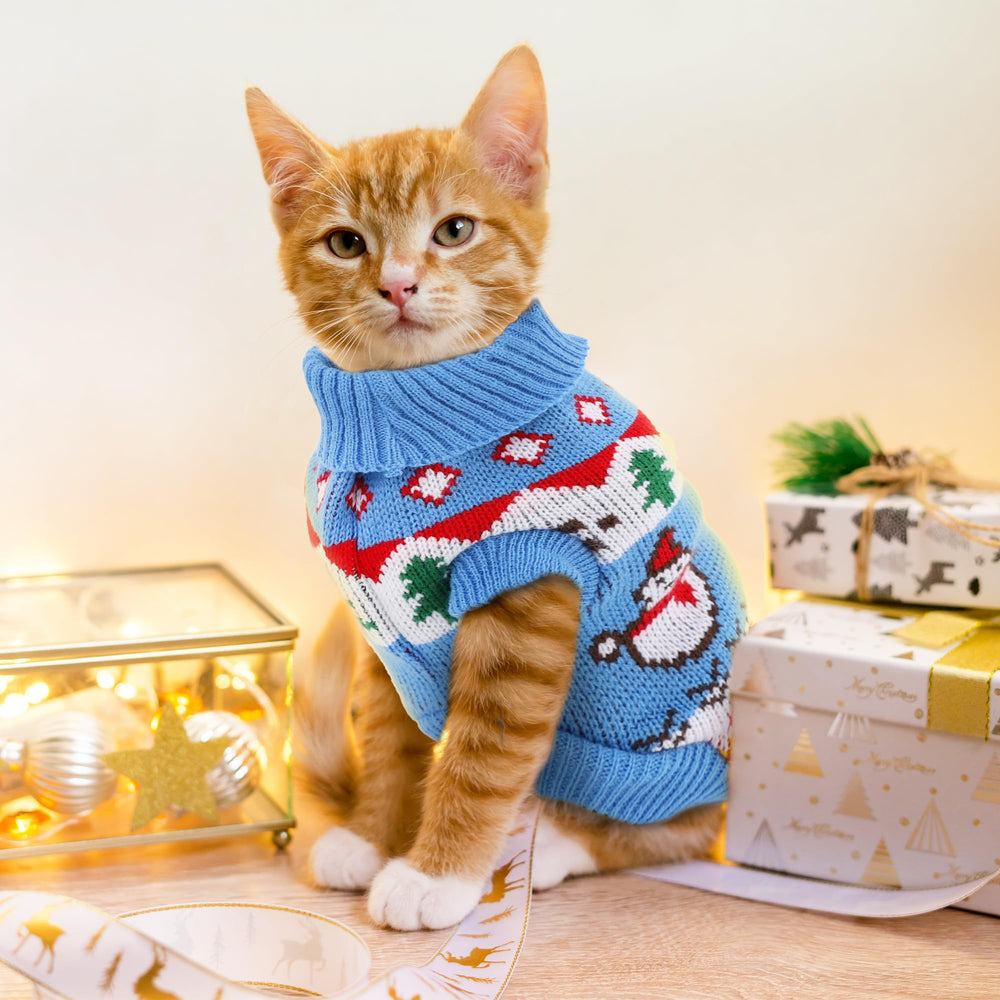Tecotely suéter navideño para perro pequeño, tela elástica para libertad de movimiento.