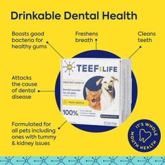 Mezcla Protektin42k en agua para higiene dental diaria.