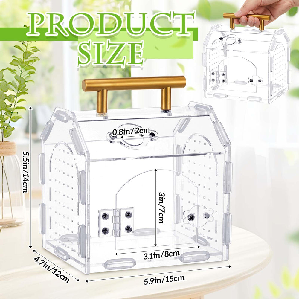 Teenyyou jaula acrilica con puerta magnetica para alimentar de forma segura.