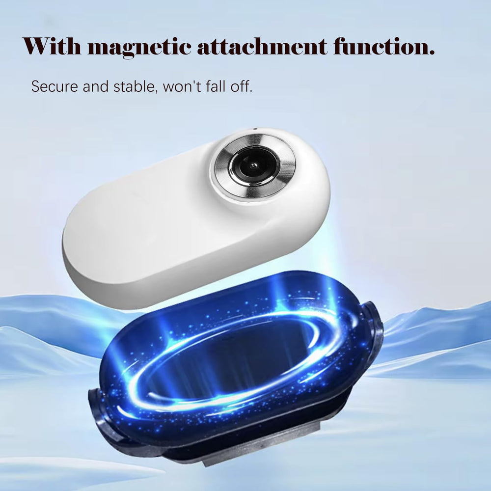 TEFIRE 360° rotatable clip enables dynamic POV filming from outfits or hats.