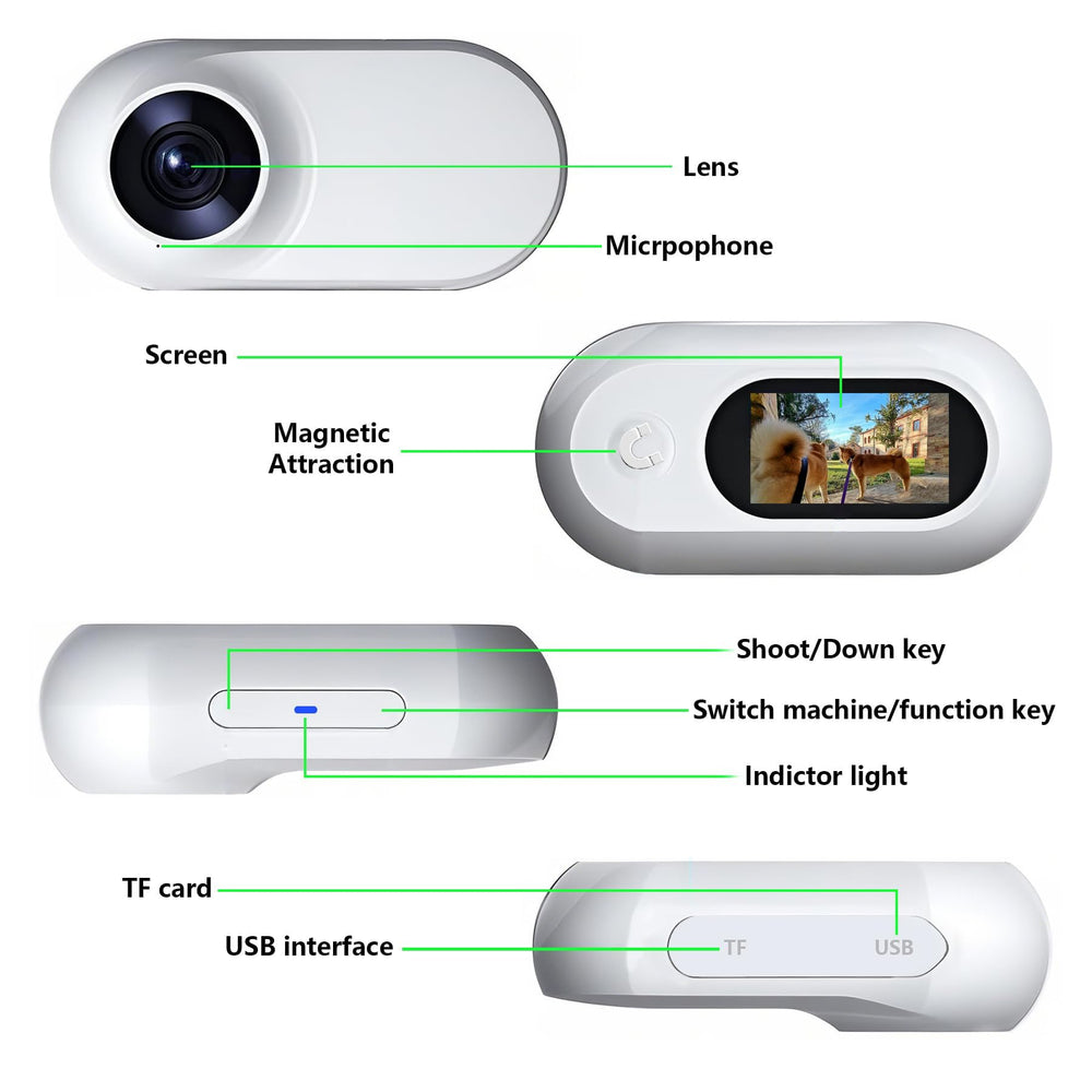 TEFIRE small action camera for indoors or outdoors with easy video capture.