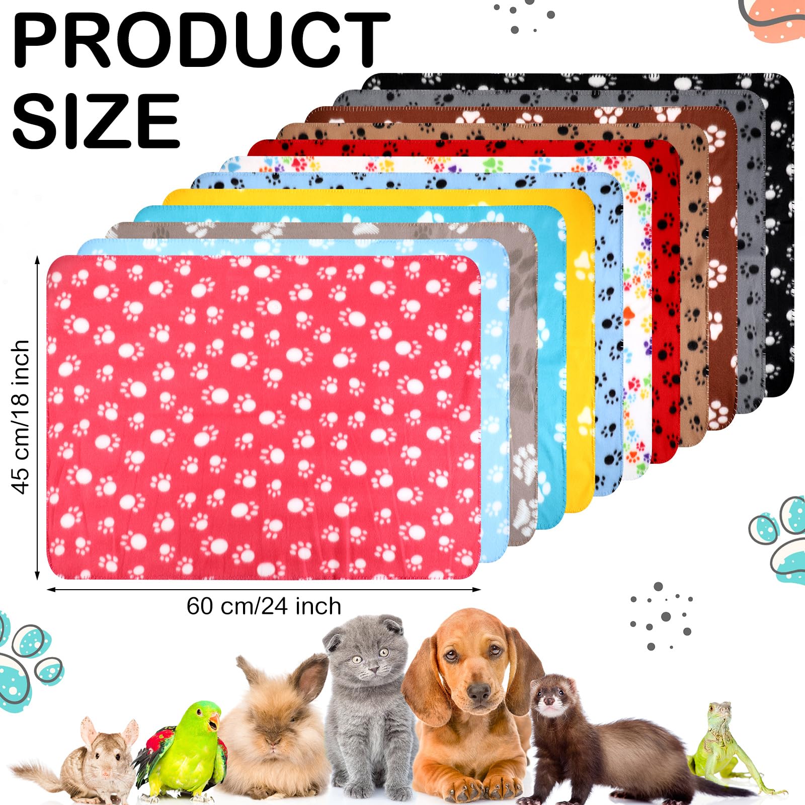 Tegeme manta felpa colores vivos, ideal para jaula o cama portátil