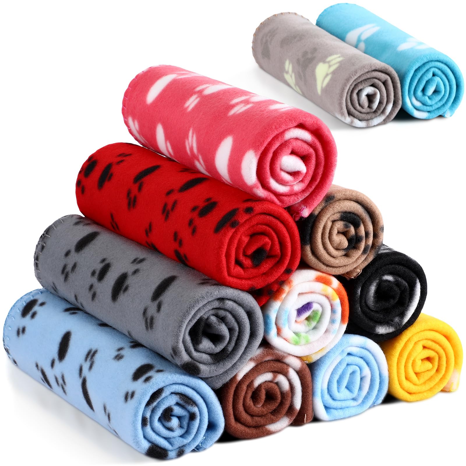 Tegeme manta felpa con impresión de pata y colores vivos para confort diario