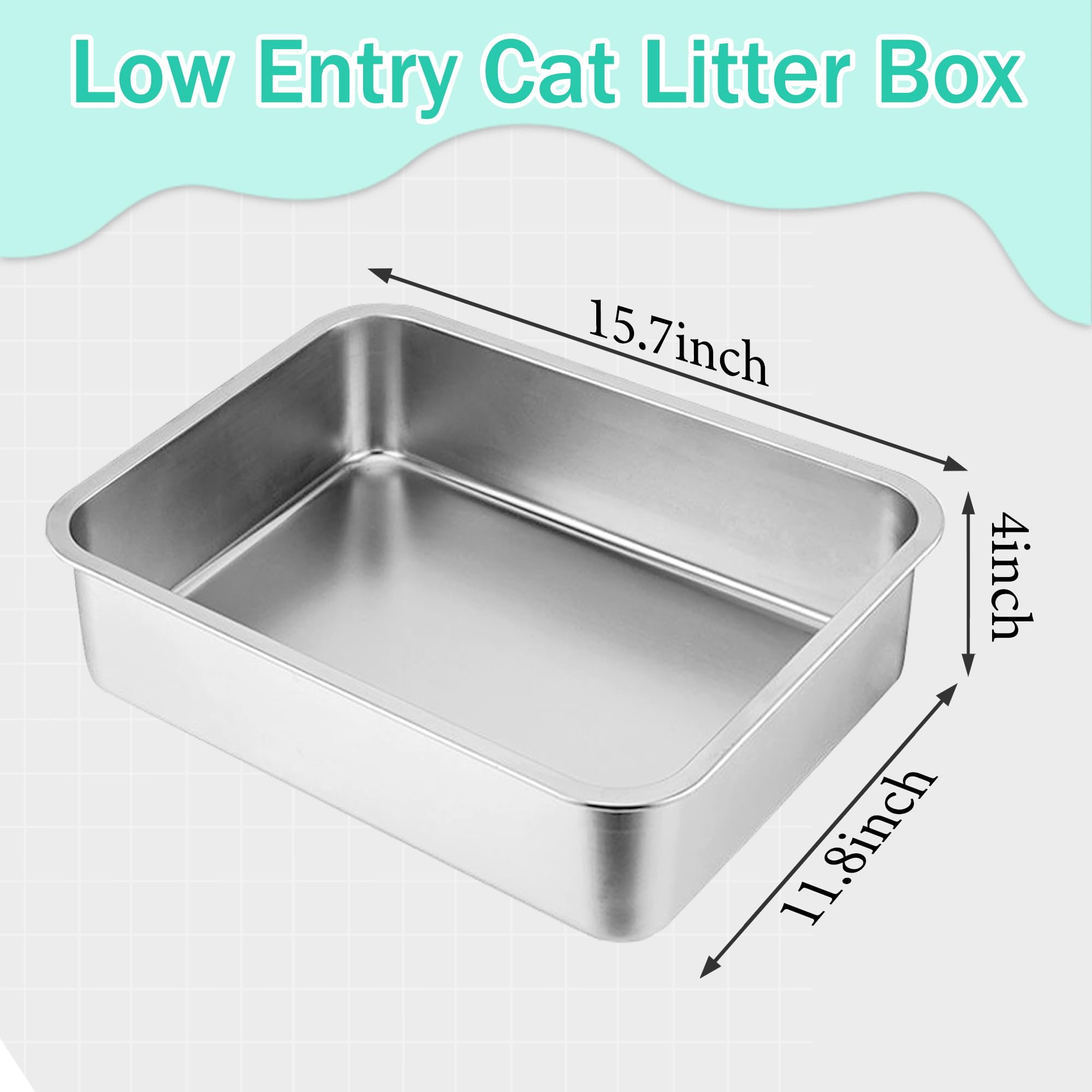 Tehoao caja de litter rectangular y compacta para esquinas del hogar.