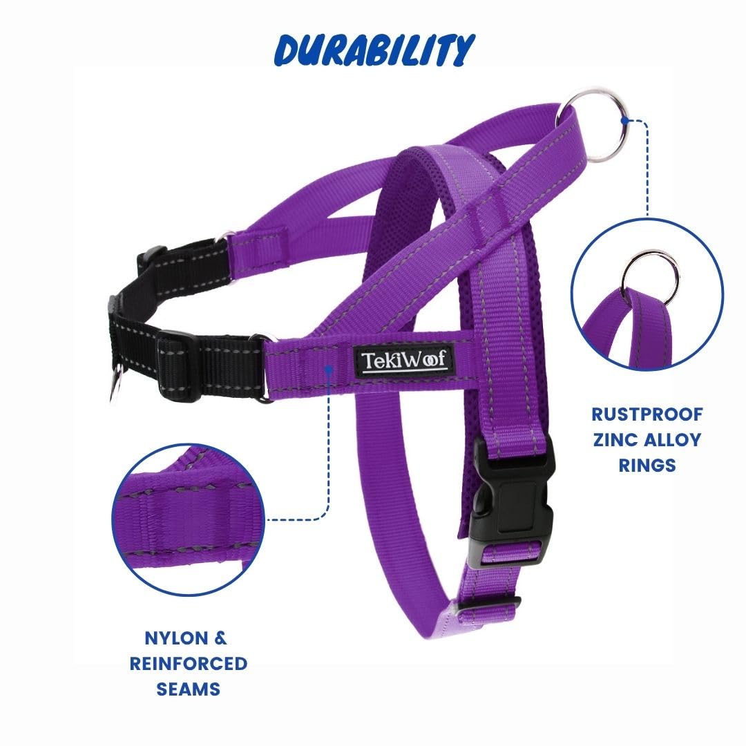 Arnés TekiWoof de colocación rápida para poner y quitar sin complicaciones.