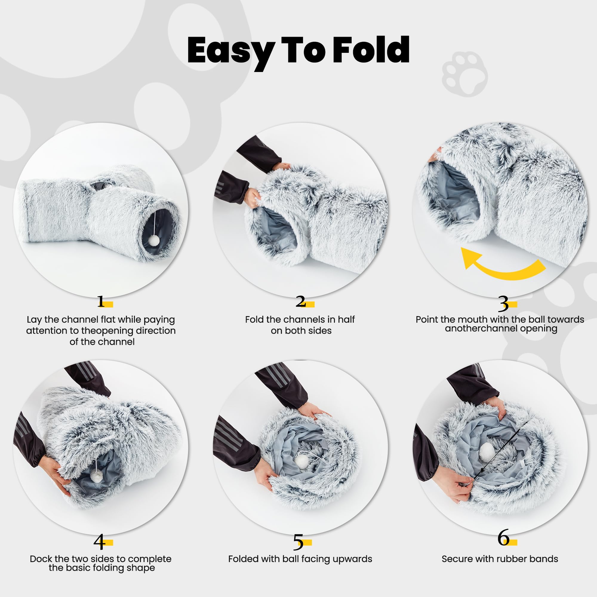 Tempcore Plush Cat Tunnel almacenamiento compacto para guardar sin esfuerzo.
