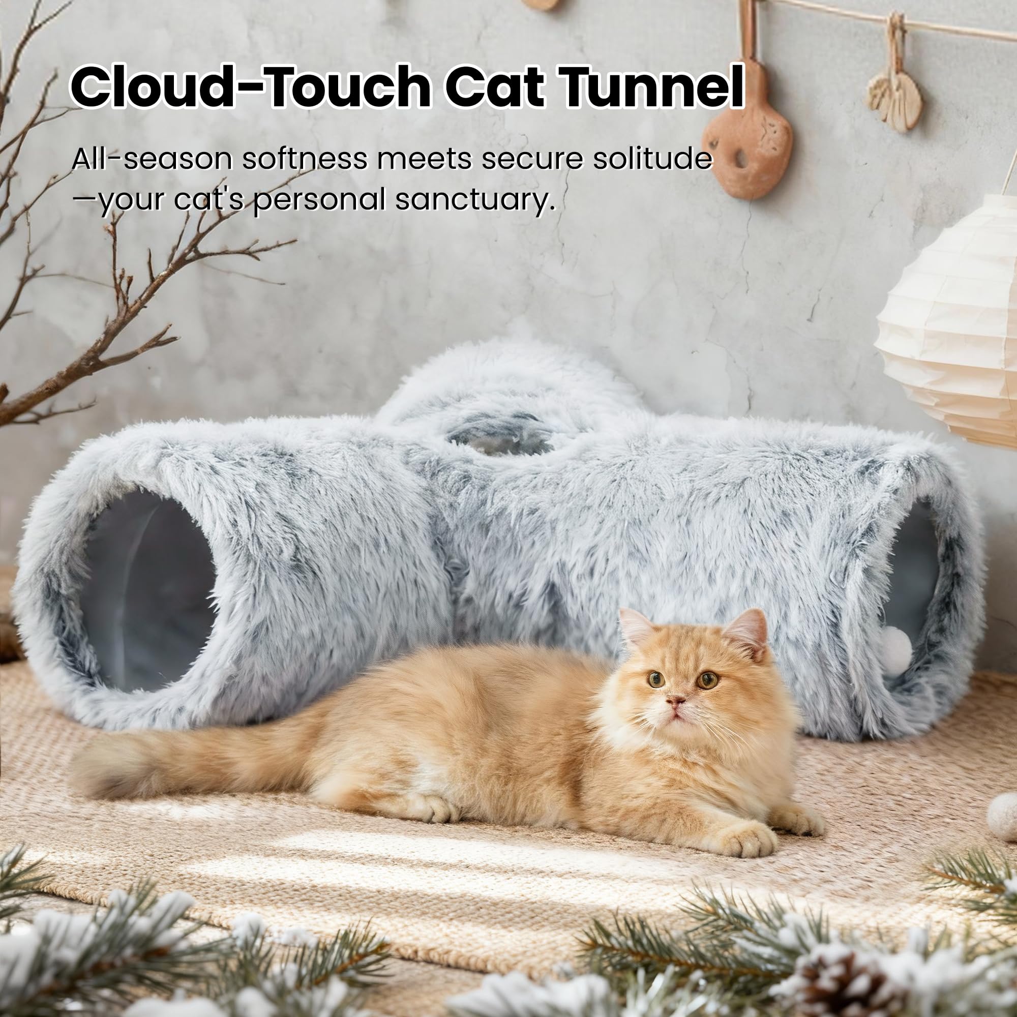 Tempcore Plush Cat Tunnel bola colgante al final para entretenimiento.