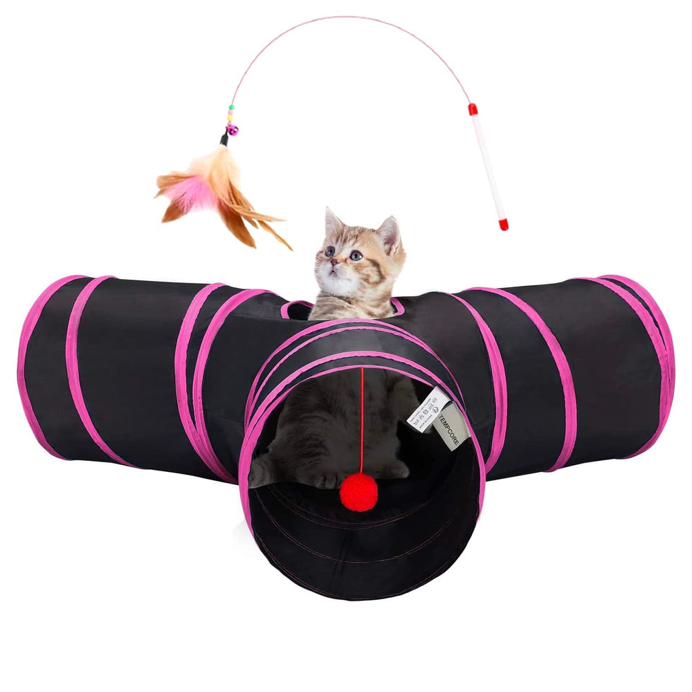 Tempcore tubo-juguete-gatos 3-vias plegable para juego activo.