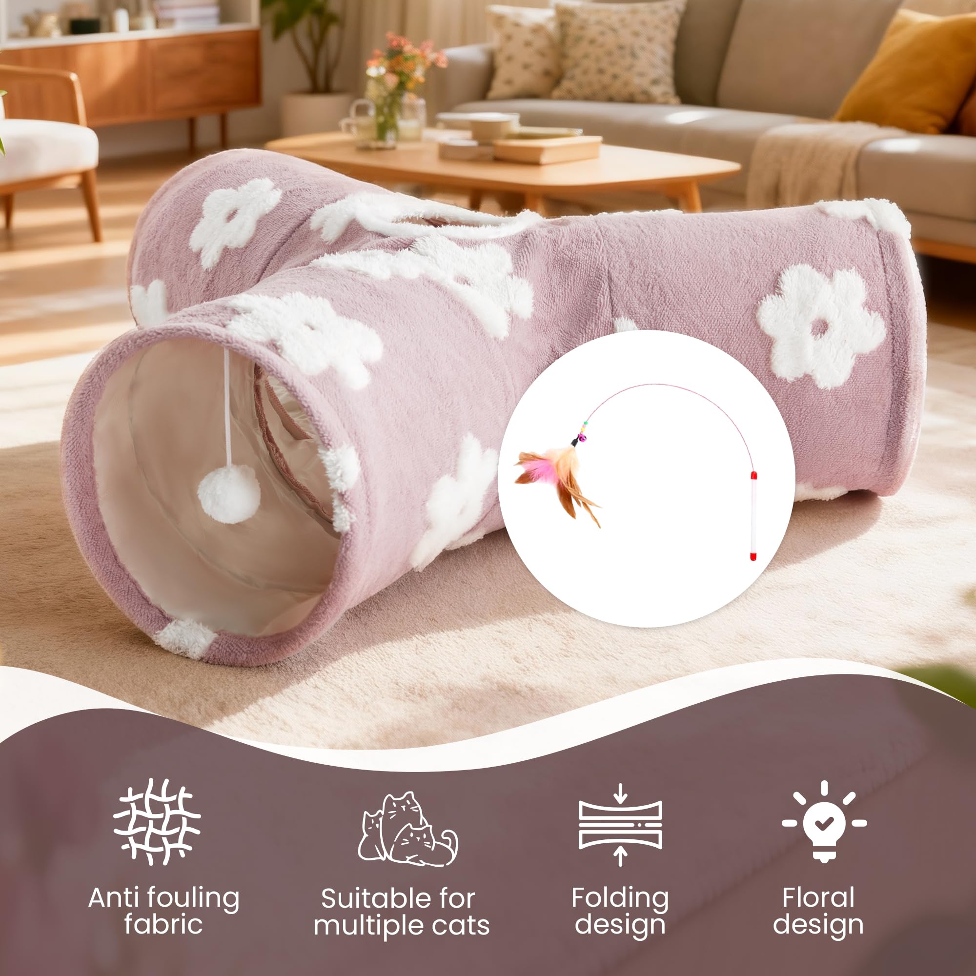 Tempcore túnel de medidas realistas para gatos interiores.