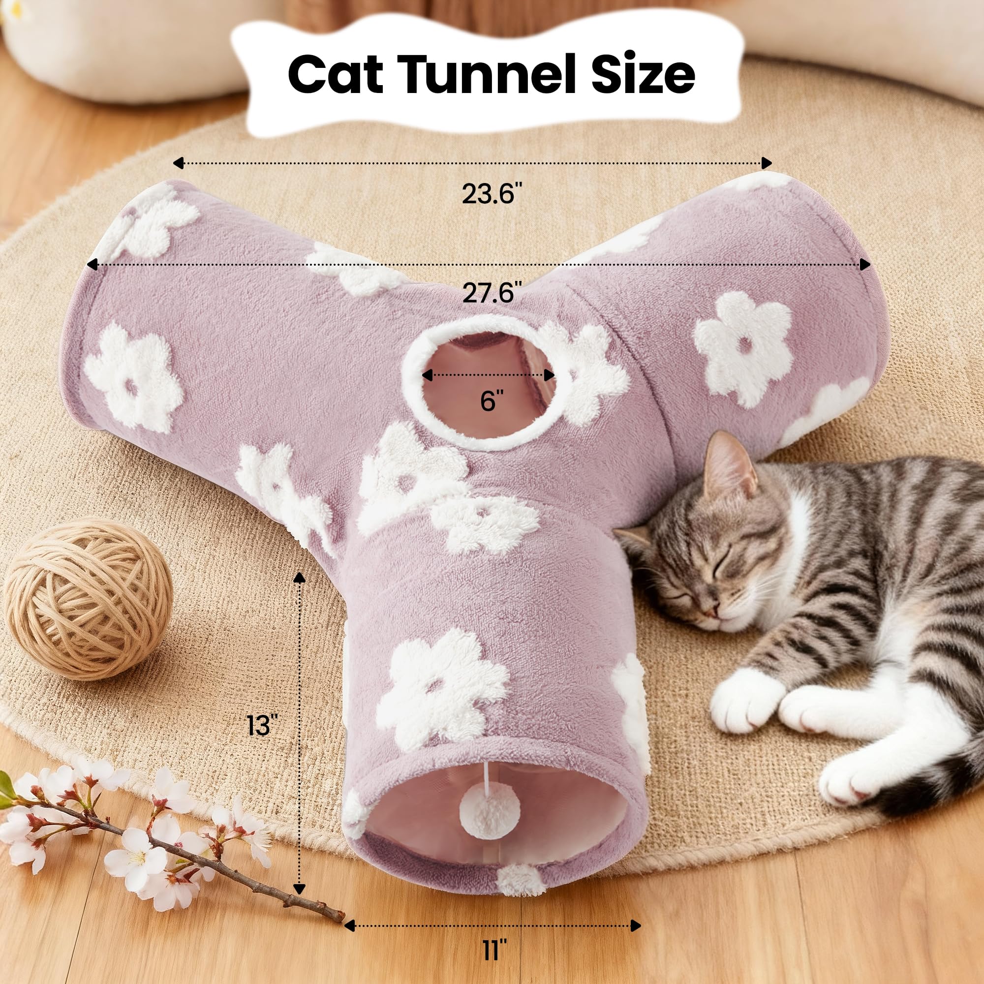 Tempcore túnel gato con ventana mirilla para observación interactiva.