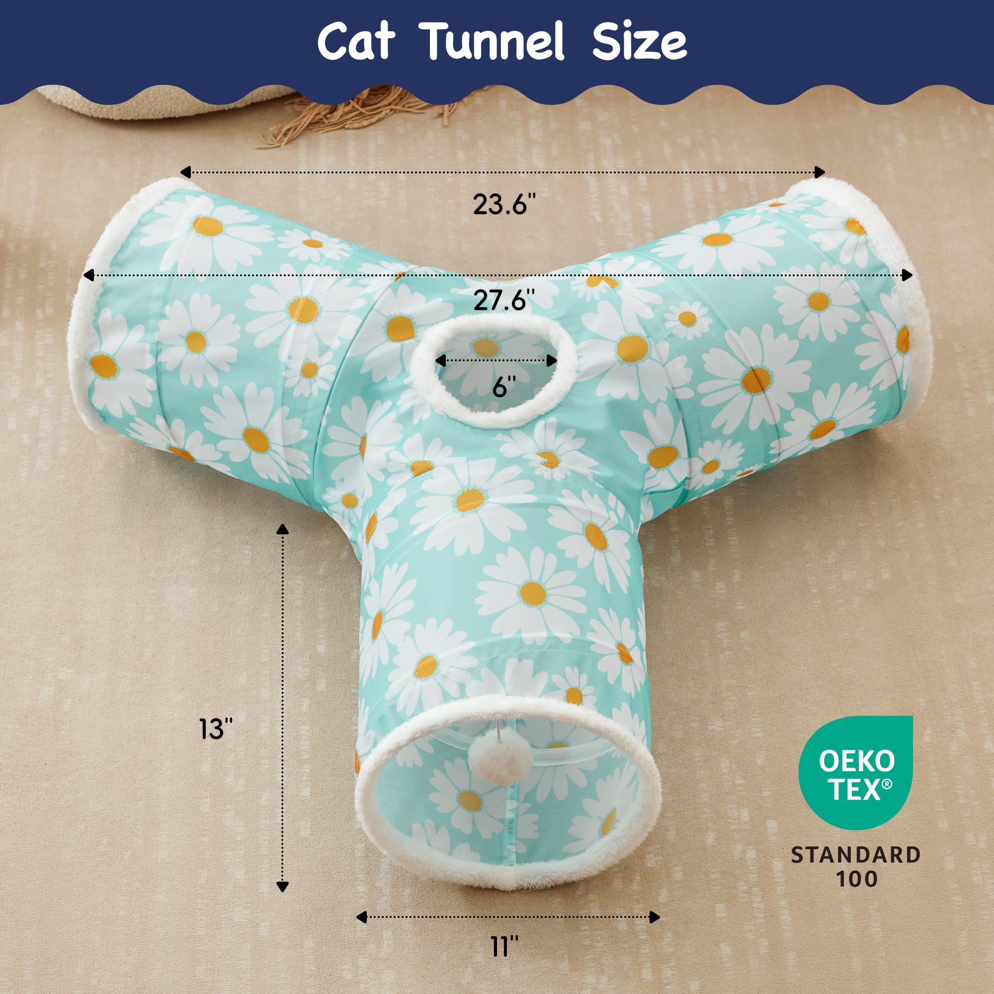 Tempcore Tunel Gato con ventana de observación para exploración curiosa y juego