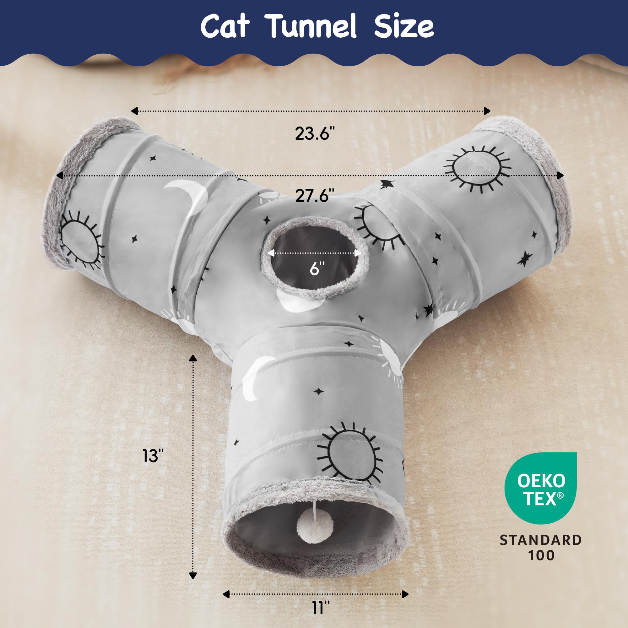 Tempcore túnel plegable para gatos, fácil de guardar y transportar.