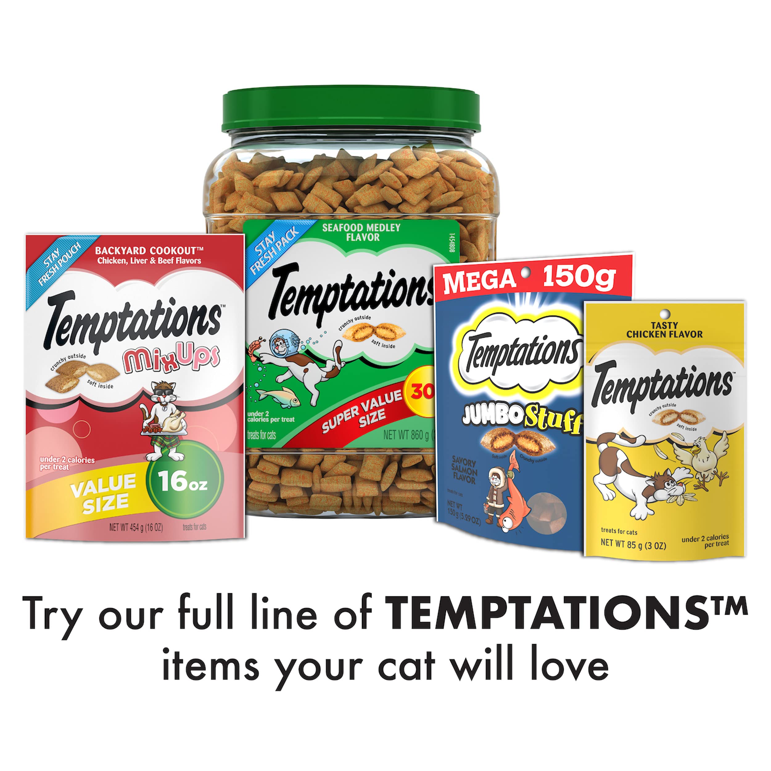 Temptations, aroma a camarón, tentación irresistible para tu gato
