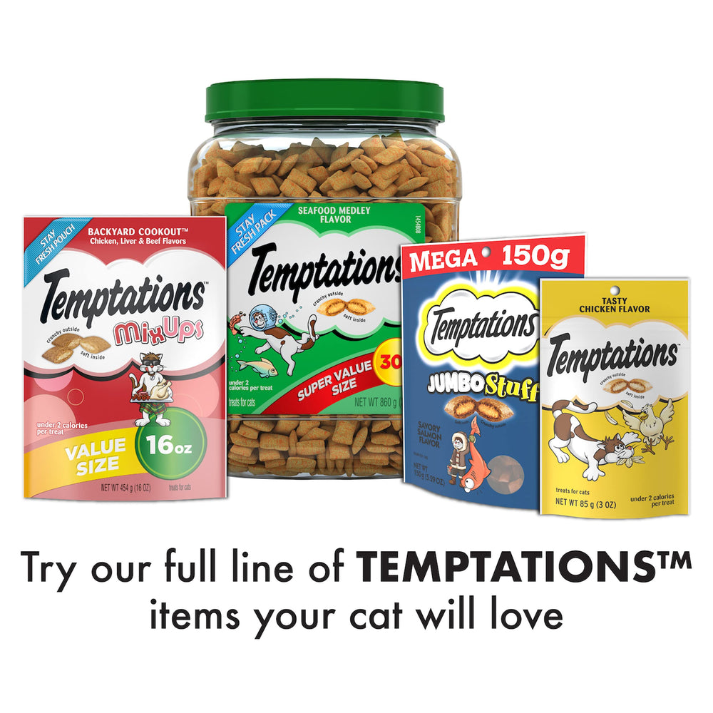 Temptations, aroma a camarón, tentación irresistible para tu gato