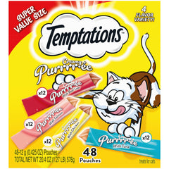 Temptations Creamy Puree tubo hígado de res: snack rápido y sabroso para gatos.