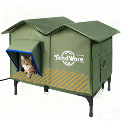 TENDWARE casa-gato-exterior-calefaccion refugio cálido para felinos al aire libre