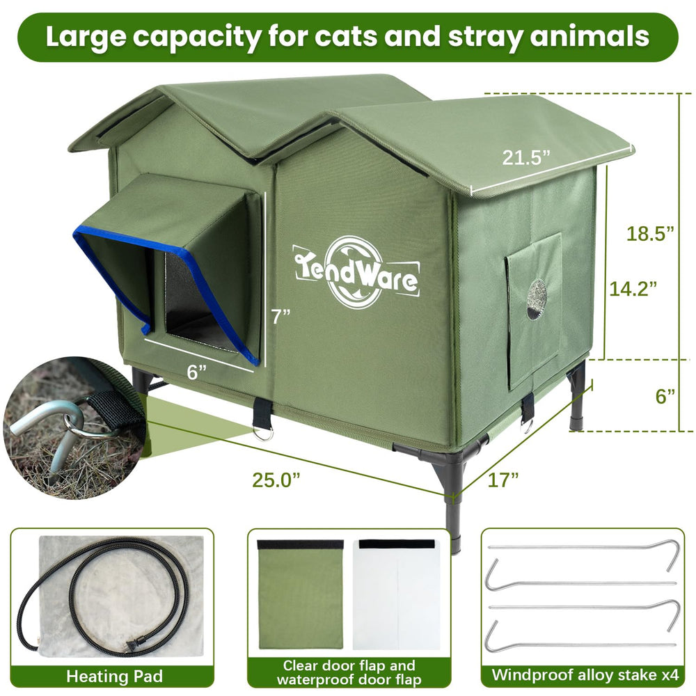 TENDWARE casa-gato-exterior-dos-entradas permiten escape y juego seguros