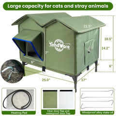 TENDWARE casa-gato-exterior-dos-entradas permiten escape y juego seguros