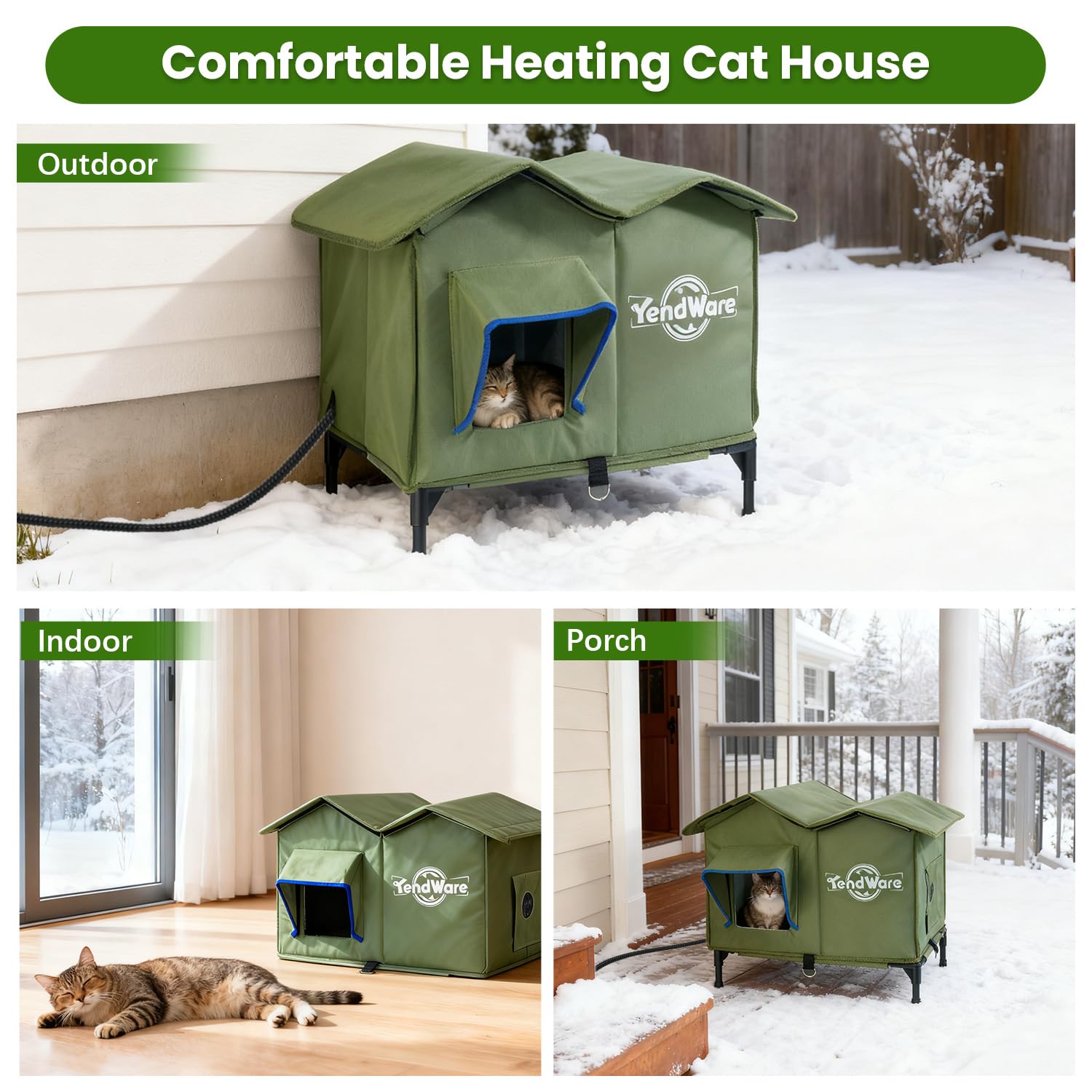 TENDWARE casa-gato-exterior-ensamblaje-facil montaje sin herramientas