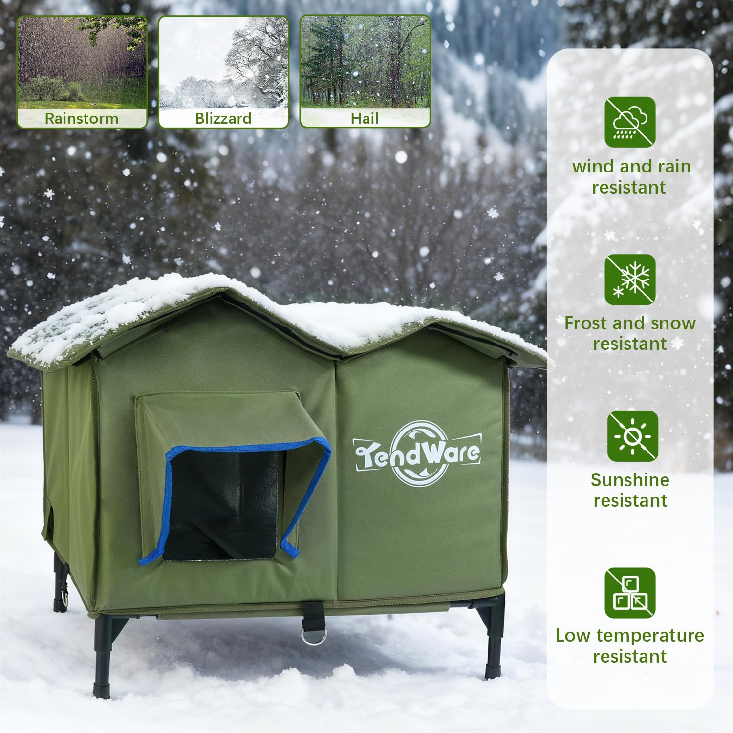 TENDWARE casa-gato-exterior-material-900d resistencia y durabilidad
