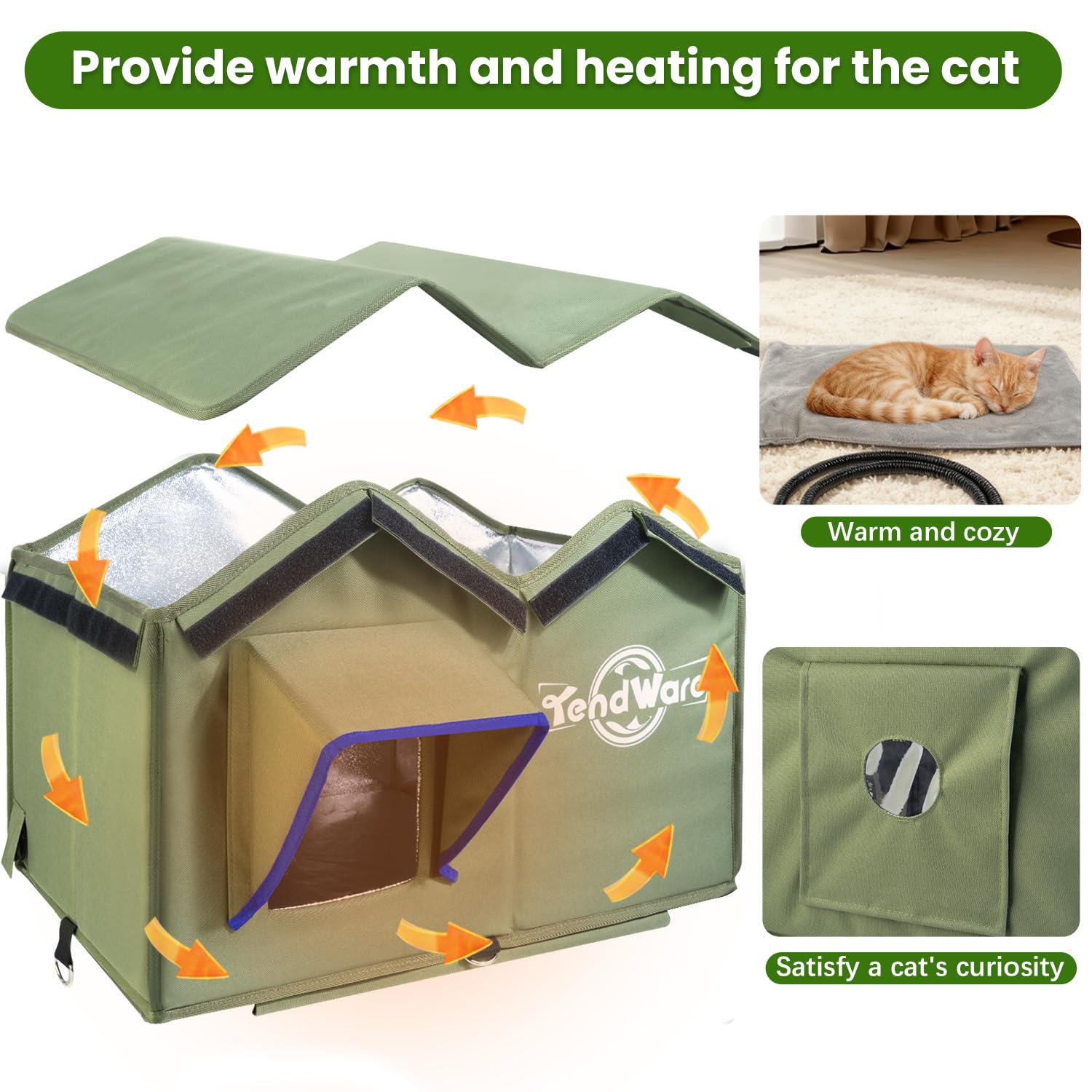 TENDWARE casa-gato-exterior-puerta-imantada-vision permite observar al felino
