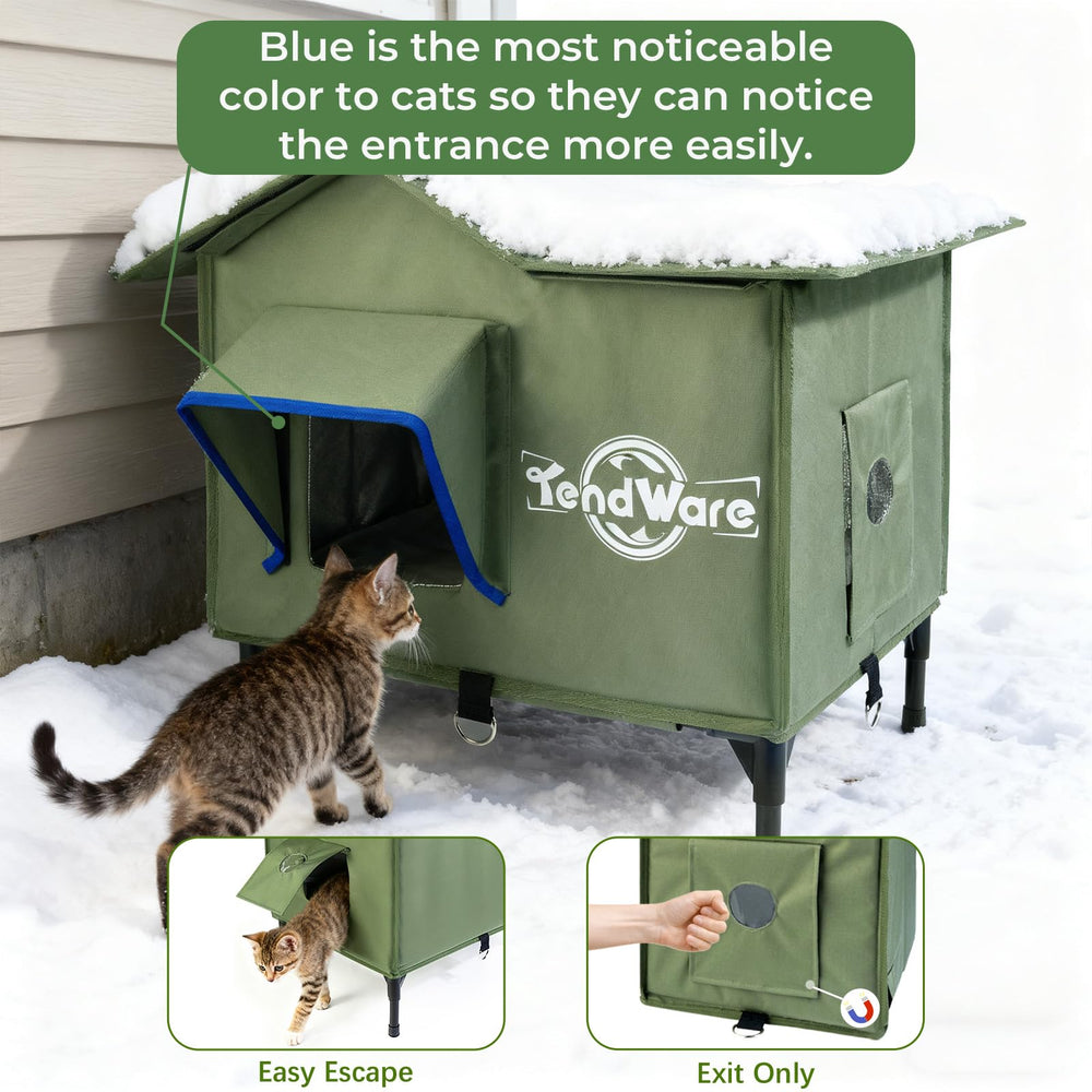 Tendware puertas-dos-salidas-casa-gato permiten escape seguro y control del acceso.