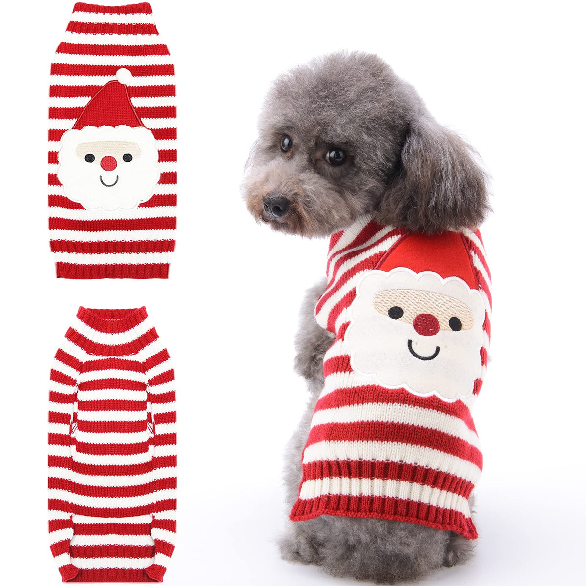 TENGZHI sudadera navidad para perro con diseño de Santa, cómodo y festivo.