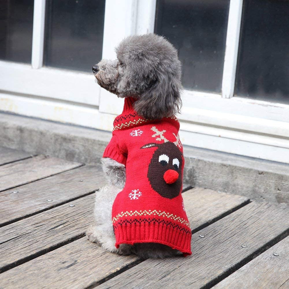 TENGZHI sudadera para gato con diseño de reno navideño.