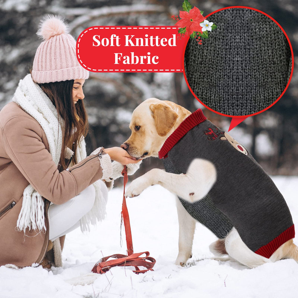 Sudadera Tengzhi para gatos, enfoque detalle, patrón de reno festivo ideal para fiestas