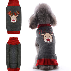 TENGZHI sudadera para perro navideña con reno, vista frontal, cálida y festiva.