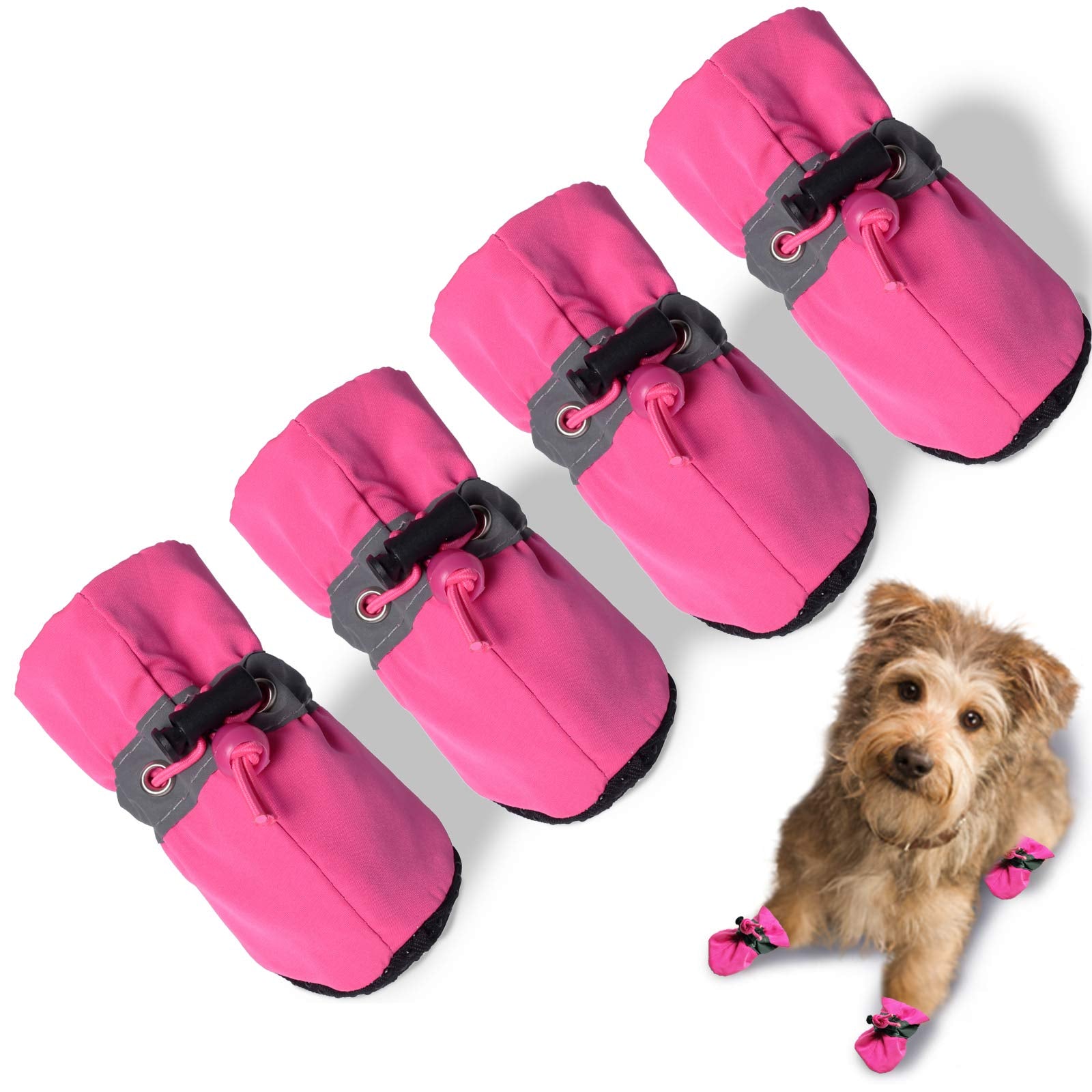 TEOZZO botas para perro patitas antideslizante, agarre estable en suelos resbaladizos.