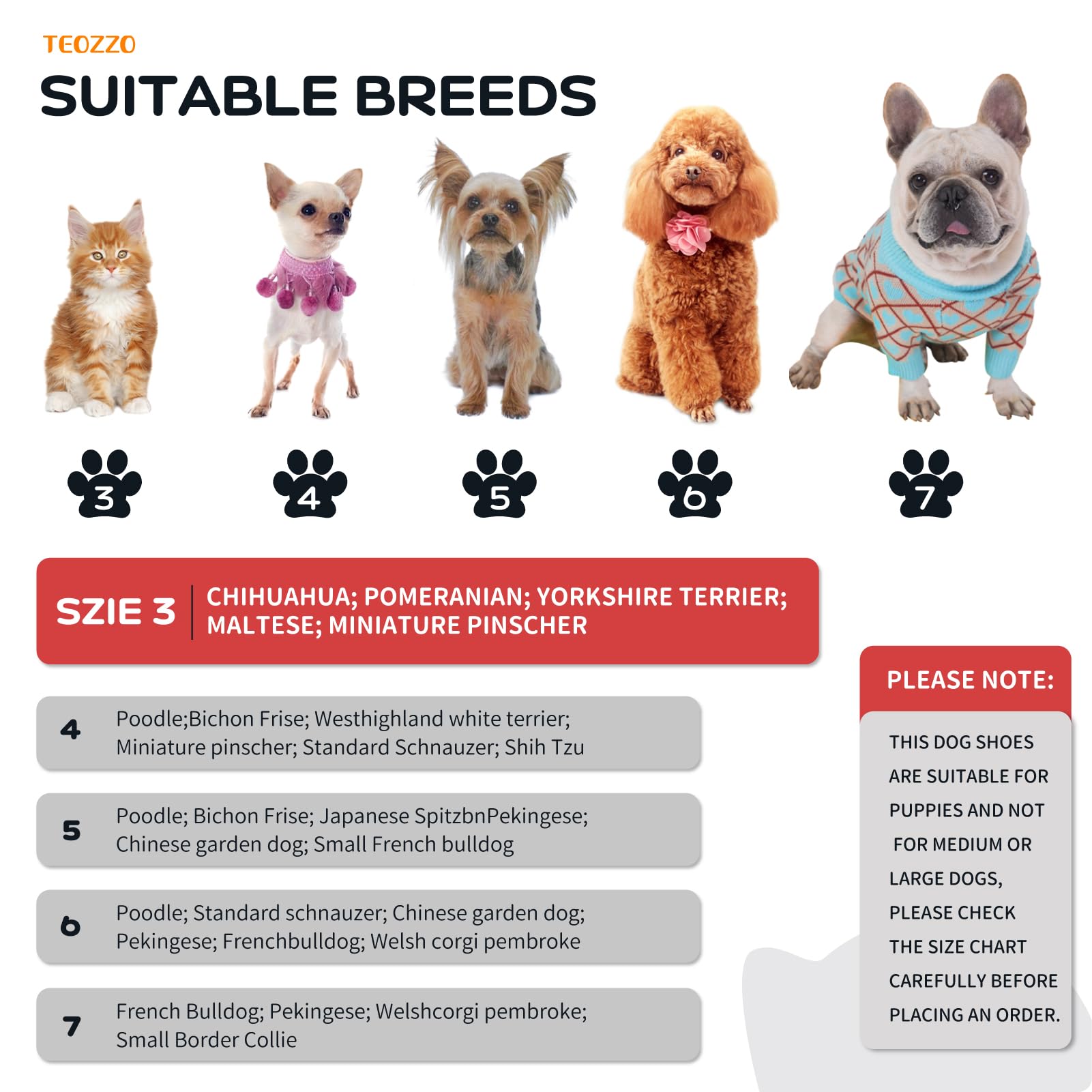 Teozzo botas perro, suela antideslizante para superficies seguras.