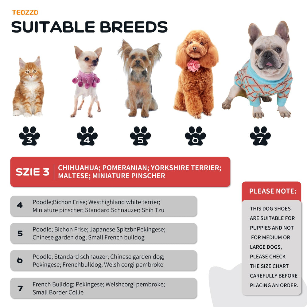 Teozzo botas perro, suela antideslizante para superficies seguras.