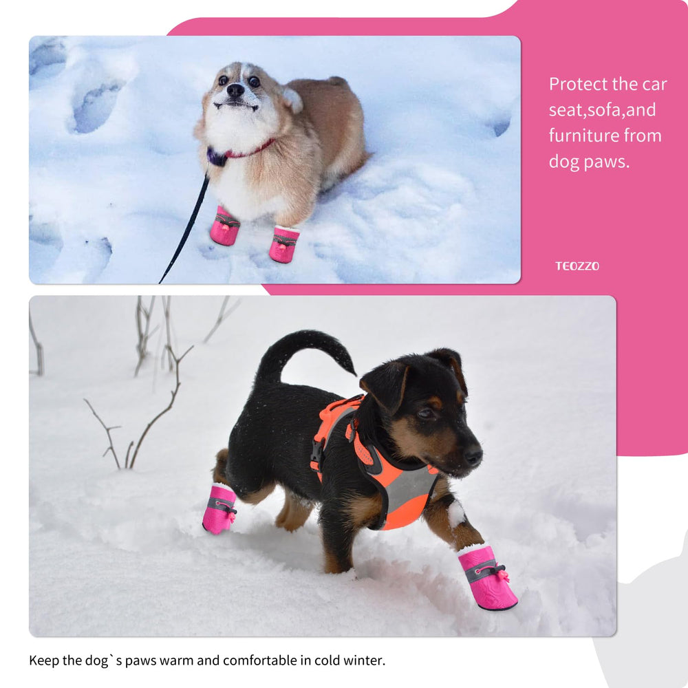 TEOZZO botas para perros, uso mixto interior/exterior con calor ligero.
