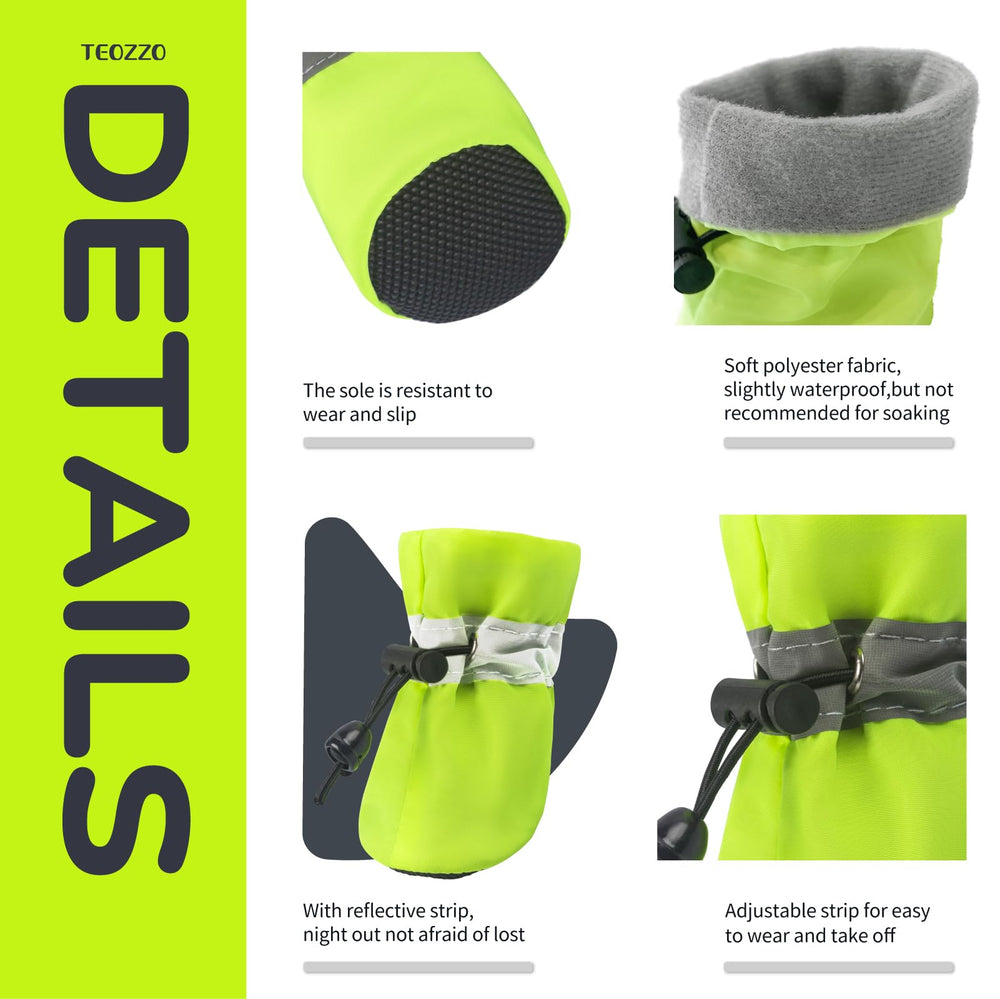 TEOZZO Botas para perros con cinta reflectante para mayor seguridad nocturna.