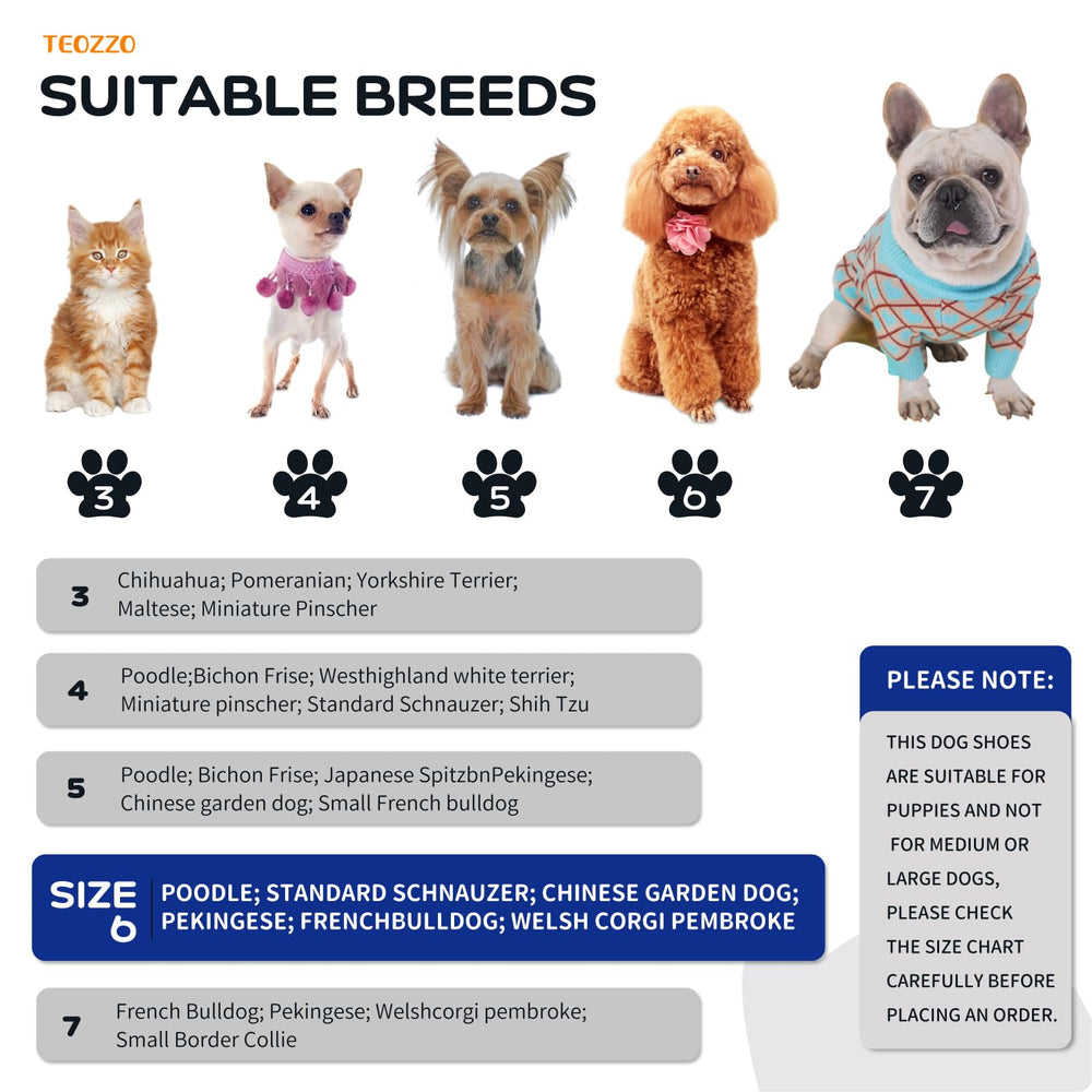 Teozzo botas para perros, suela antideslizante para superficies lisas y estables.