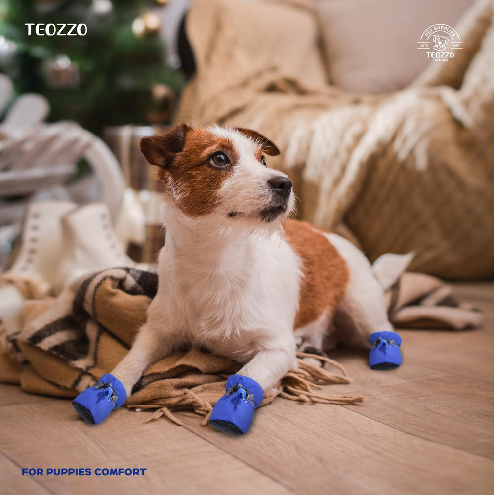 TEOZZO botas para perro azules, ideales para uso en interiores y comodidad diaria.