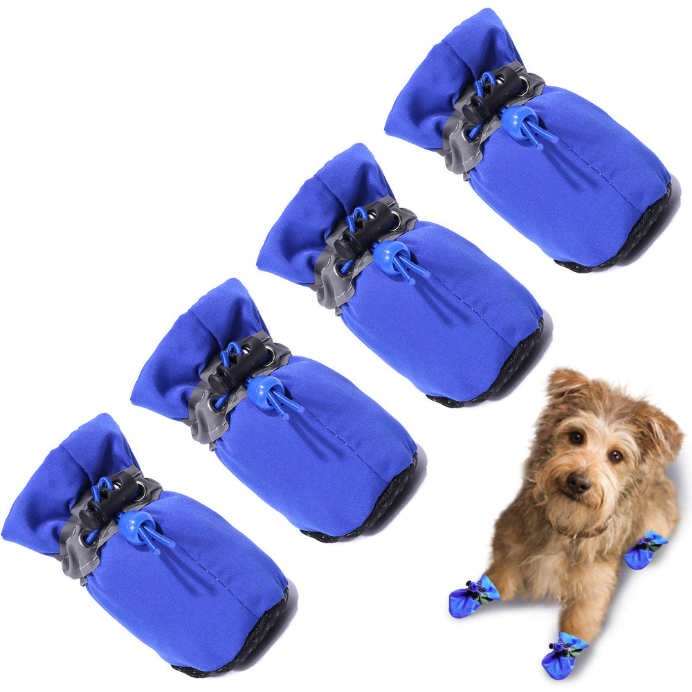 Teozzo zapatos para perros azules, talla 6, con suela antideslizante para paseos seguros.
