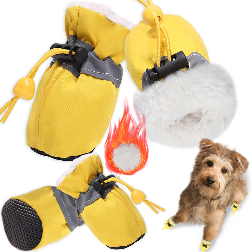 TEOZZO Zapatos para perro con forro felpa brindan calor suave para paseos fríos